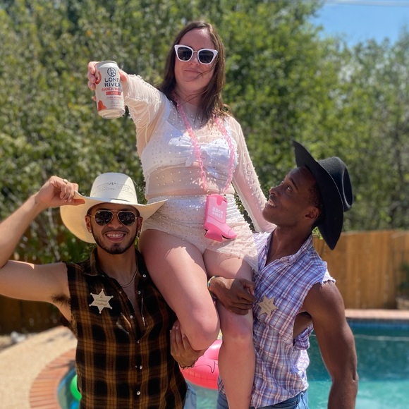 Pearlized Two-Piece Bridal Swim Coverup - Picture 3 of 5